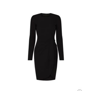 Black Ivana Faux Wrap Sheath